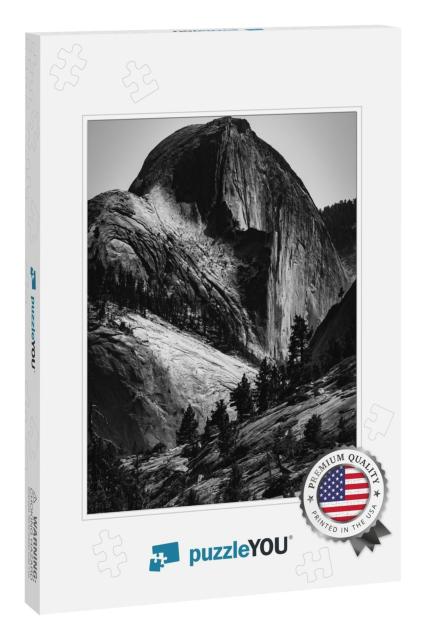 Black & White Image of Half Dome in Yosemite National Par... Jigsaw Puzzle
