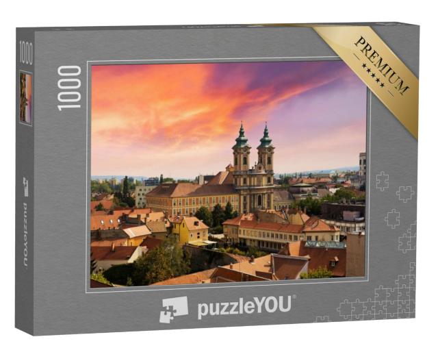 Puzzel 1000 stukjes „Zonsondergang in Eger, Hongarije“