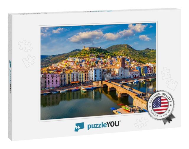 Aerial View of the Beautiful Village of Bosa with Colored... Jigsaw Puzzle