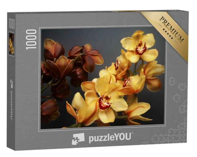 Puzzel 1000 stukjes „Prachtige gele en bruine cymbidium orchideeën“