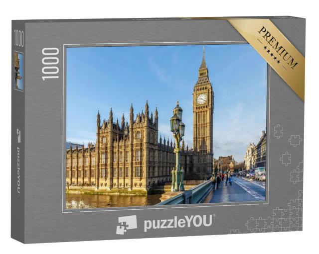 Puzzel 1000 stukjes „Big Ben in de winter op een zonnige ochtend, Londen“