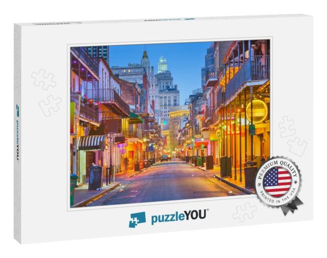 Bourbon St, New Orleans, Louisiana, USA Cityscape of Bars... Jigsaw Puzzle