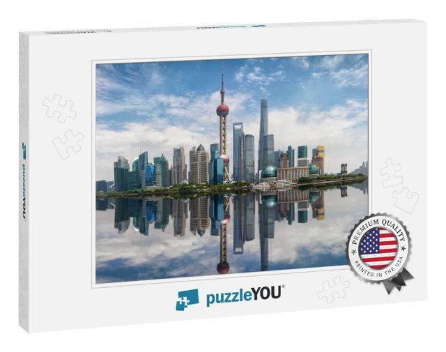 Panorama of the Skyline of Shanghai, China, on a Sunny Da... Jigsaw Puzzle
