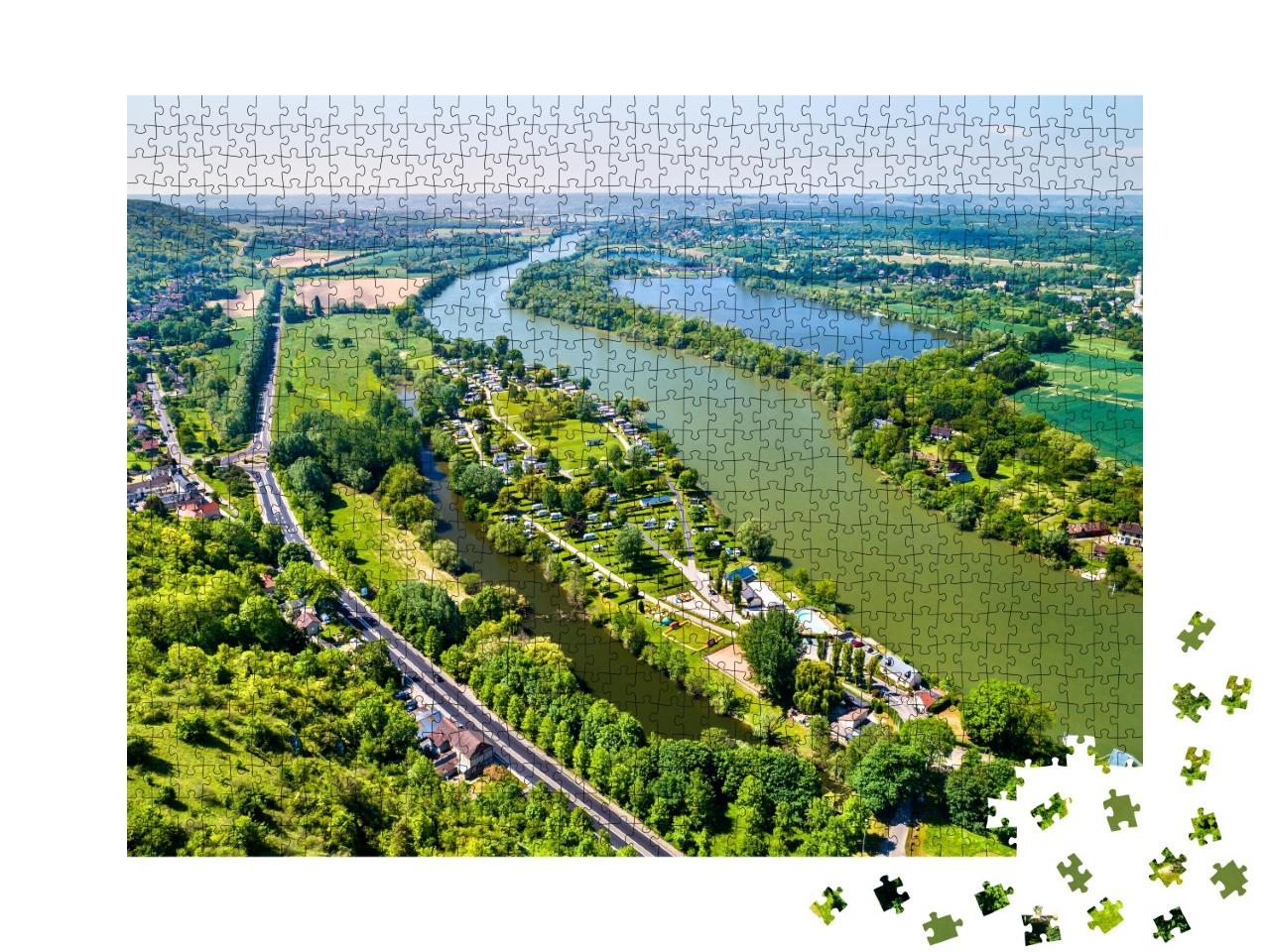 Puzzle 1000 Teile „Die Seine bei Chateau Gaillard in der Normandie, Frankreich“