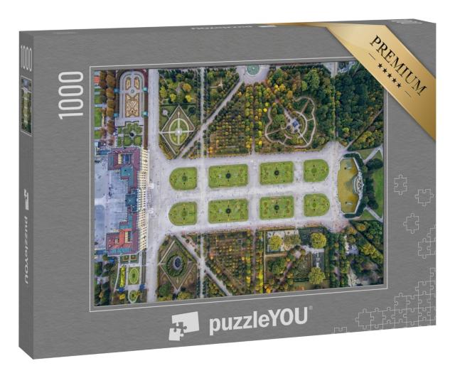 Puzzle 1000 Teile „Vogelperspektive: Schloss Schönbrunn mit Garten, Wien“