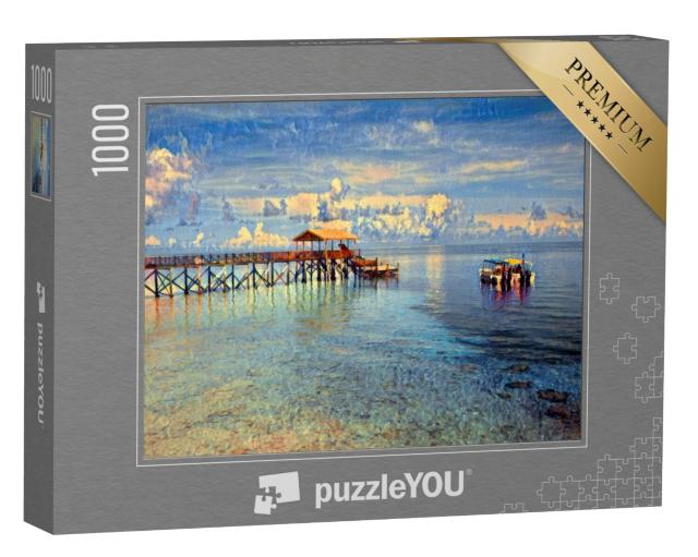 Puzzel 1000 stukjes „in de stijl van Paul-Cezanne - Pulau Sipadan Island in Sabah“