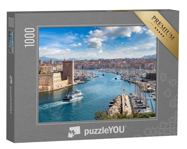 Puzzel 1000 stukjes „Kasteel Saint Jean en de Vieux Port in Marseille, Frankrijk“