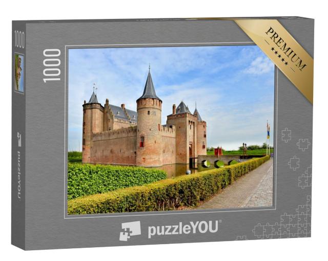 Puzzel 1000 stukjes „Kasteel Muiderslot aan de monding van de Vecht, Muiden, Amsterdam“