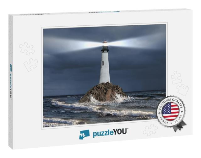 Image of a Lighthouse with a Strong Beam of Light... Jigsaw Puzzle
