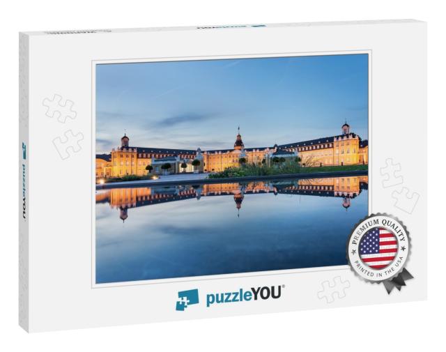 Karlsruhe Castle Reflected in Water in Summer Evening... Jigsaw Puzzle