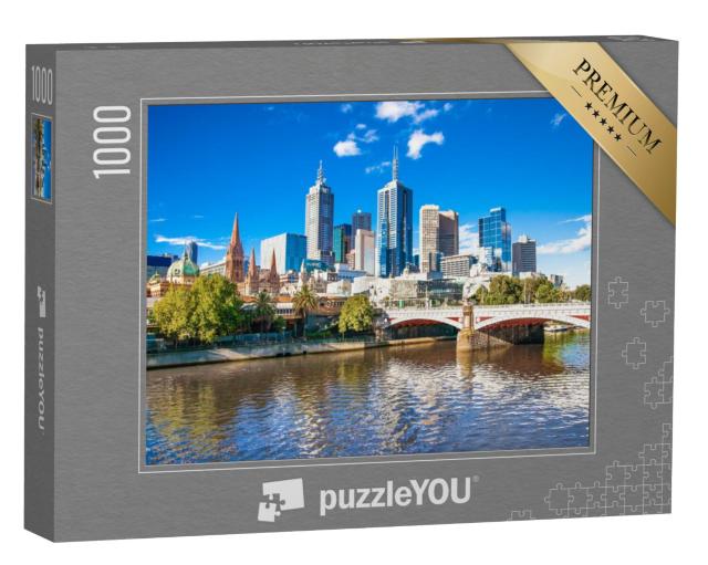 Puzzel 1000 stukjes „Skyline van Melbourne, Australië“