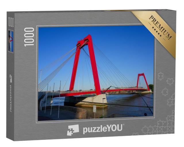 Puzzel 1000 stukjes „Zicht op de Willemsbrug in Rotterdam“