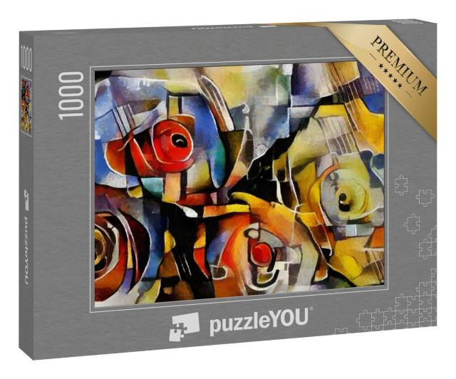 Puzzle 1000 Teile „Blumenstrauß im Stil von Picasso und Kandinsky“