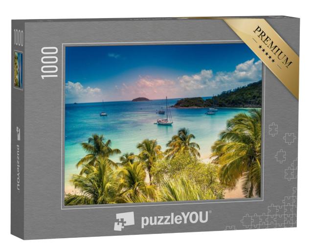 Puzzel 1000 stukjes „Wit zandstrand, Saint-Vincent en de Grenadines, Caribisch gebied“