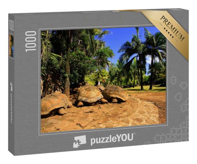 Puzzle 1000 Teile „Uralbe Riesenschildkröten auf Mauritius“