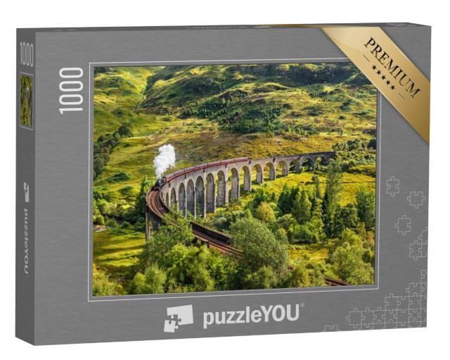 Puzzel 1000 stukjes „Glenfinnan spoorwegviaduct in Schotland met stoomtrein, Schotland“